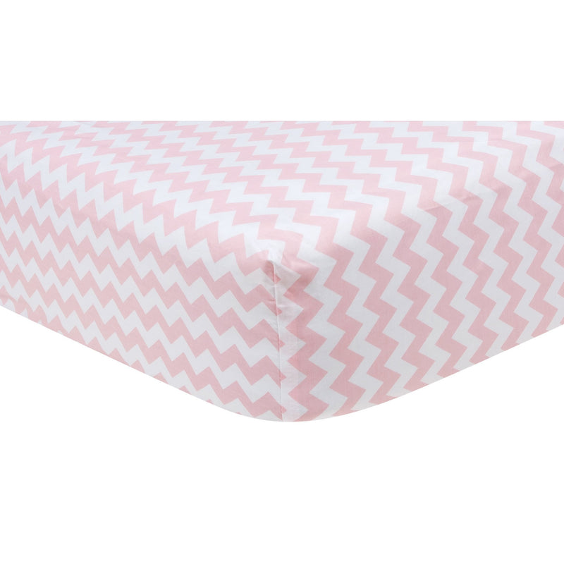 Pink Sky Chevron Fitted Crib Sheet-SKY PINK-JadeMoghul Inc.