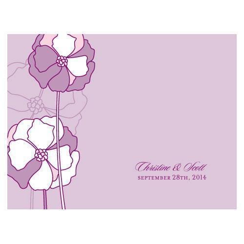 Pinwheel Poppy Note Card Vintage Pink (Pack of 1)-Weddingstar-Purple-JadeMoghul Inc.