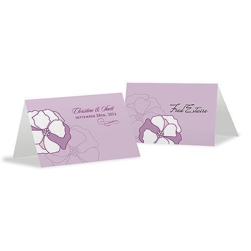 Pinwheel Poppy Place Card With Fold Vintage Pink (Pack of 1)-Table Planning Accessories-Purple-JadeMoghul Inc.