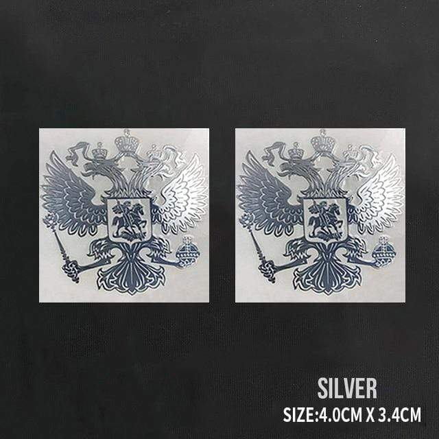 PITREW Coat of Arms of Russia Nickel Metal Car Stickers Decals Russian Federation Eagle Emblem for Car Styling JadeMoghul Inc. 