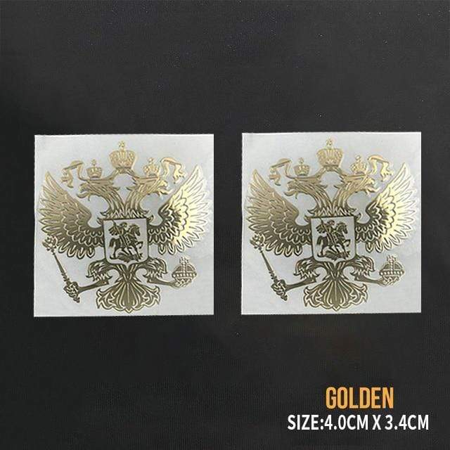 PITREW Coat of Arms of Russia Nickel Metal Car Stickers Decals Russian Federation Eagle Emblem for Car Styling JadeMoghul Inc. 