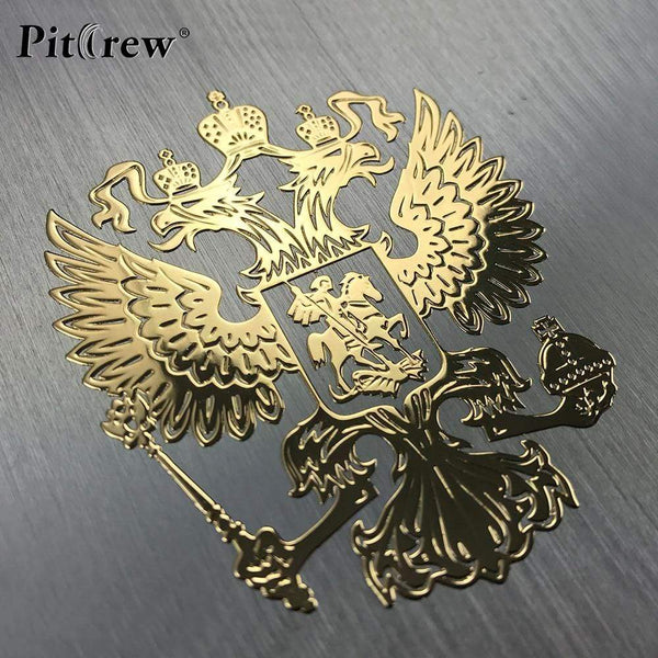PITREW Coat of Arms of Russia Nickel Metal Car Stickers Decals Russian Federation Eagle Emblem for Car Styling JadeMoghul Inc. 