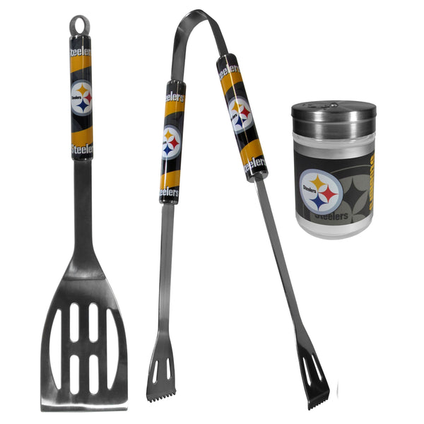 Pittsburgh Steelers 2pc BBQ Set with Season Shaker-Tailgating Accessories-JadeMoghul Inc.