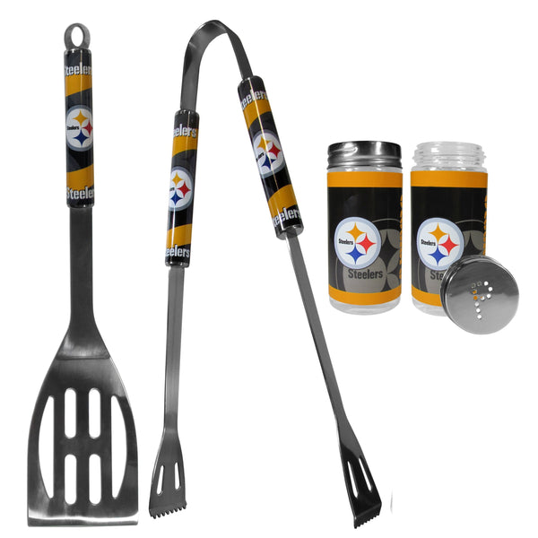 Pittsburgh Steelers 2pc BBQ Set with Tailgate Salt & Pepper Shakers-Tailgating Accessories-JadeMoghul Inc.