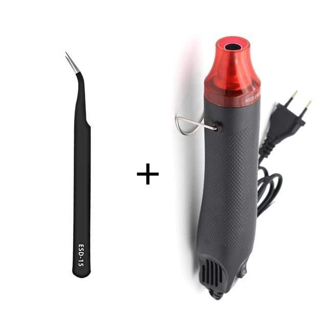 PJLSW DIY Hot Air Gun Power Phone Repair Tool Hair Dryer Soldering Supporting Seat Shrink Plastic Air Heat Gun US/EU Plug AExp