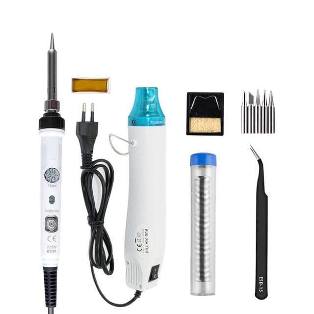 PJLSW DIY Hot Air Gun Power Phone Repair Tool Hair Dryer Soldering Supporting Seat Shrink Plastic Air Heat Gun US/EU Plug AExp