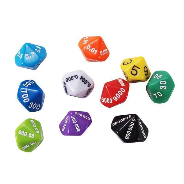 PLACE VALUE AND DECIMAL DICE 10 SET-Toys & Games-JadeMoghul Inc.