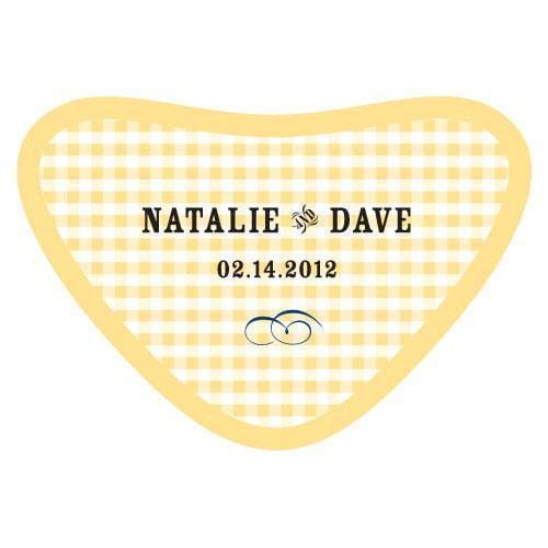 Plaid Heart Container Sticker Sea Blue (Pack of 1)-Wedding Favor Stationery-Saffron Yellow-JadeMoghul Inc.