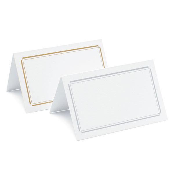 Plain & Double Border Place Cards Package of 50 Double Border Gold (Pack of 50)-Table Planning Accessories-JadeMoghul Inc.