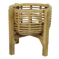 Planters Modern Planters - 12.8" X 12.8" X 11.5" Natural Wood 8 Bamboo 1 Wood Plant Stand HomeRoots