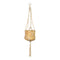 Planters Modern Planters - 7" X 7" X 40.5" Natural White Bamboo Rope Hanging Planter HomeRoots