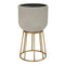 Planters Modern Planters - 9.65" X 9.65" X 17.8" Gray Gold Metal Plant Stand HomeRoots
