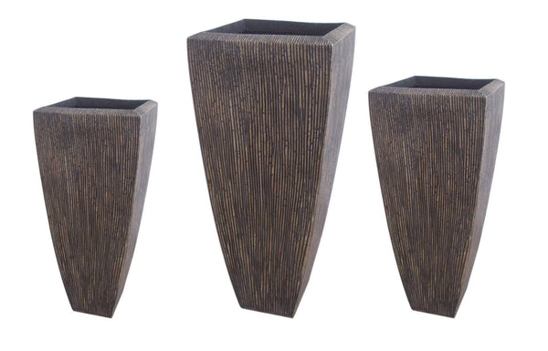 Planters Planters 1" x 17" x 39" Sandstone, Ribbed, Long Square Planter 4807 HomeRoots