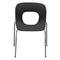 Plastic Accent Chairs with Open Backrest and Metal Legs, Black, Pack of Four-Accent Chairs-Black-Plastic and Metal-JadeMoghul Inc.
