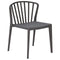Plastic Accent Chairs with Slat Style Back Design, Gray, Pack of Four-Accent Chairs-Gray-Plastic-JadeMoghul Inc.