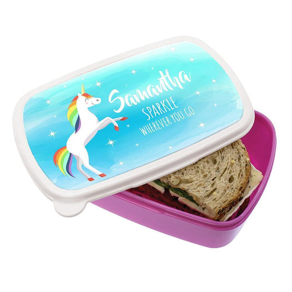 Plastic Gifts & Accessories Best Personalized Gifts Rainbow Unicorn Lunch Box Treat Gifts