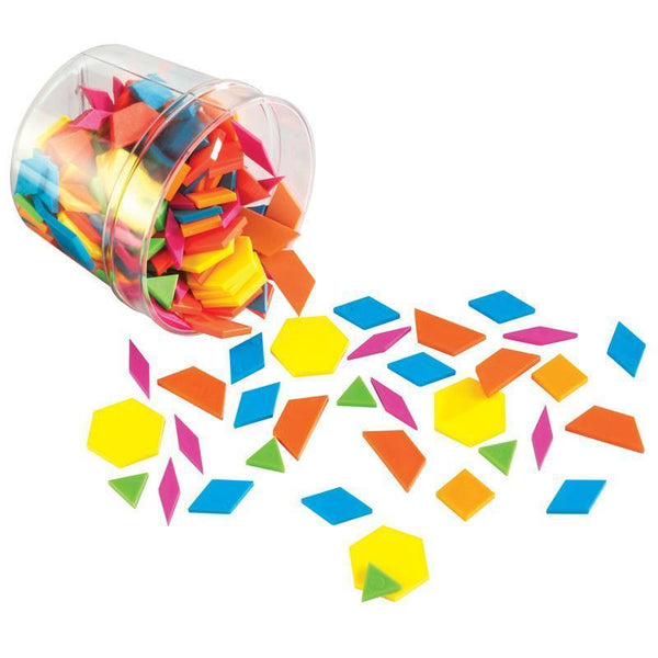 PLASTIC PATTERN BLOCKS BRIGHTS-Learning Materials-JadeMoghul Inc.