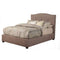 Platform Beds Poplar Wood Tufted Upholstered Full Size Bed, Brown Benzara