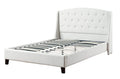Platform Beds Queen Bed,White Bonded Leather Benzara