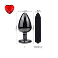 Plating Black Metal Anal Plug Romantic Red Heart Crystal Base Mooth Butt Plug Anal Bead Couple Anus Dilator Metal Ball Massager AExp