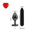 Plating Black Metal Anal Plug Romantic Red Heart Crystal Base Mooth Butt Plug Anal Bead Couple Anus Dilator Metal Ball Massager AExp