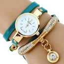 Platinum Fashion Luxury Brand New Women Rhinestone Gold Bracelet Watch AExp