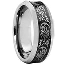 Platinum Rings For Women Platinum White Black Tungsten Carbide Celtic Concave Ring