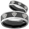 Men's Platinum Band Rings Platinum White Black Tungsten Carbide CTR Ring