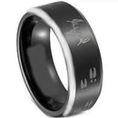 Platinum Rings For Women Platinum White Black Tungsten Carbide Deer Head Deer Track 