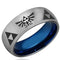 Platinum Rings White Blue Tungsten Carbide Legend of Zelda Dome Ring