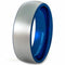 Platinum Engagement Rings Platinum White Blue Tungsten Carbide Matt Satin Dome Ring