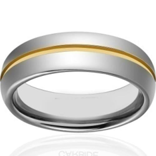 Gold Wedding Rings Platinum White Gold Tone Tungsten Carbide Center Groove Dome Ring