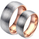 Men's Platinum Band Rings Platinum White Rose Pink Tungsten Carbide Dome Ring