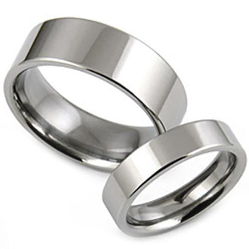 Men's Platinum Band Rings Platinum White Tungsten Carbide Pipe Cut Flat Polished Shiny Ring