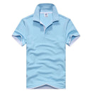 Plus Size M-3XL Brand New men's polo shirt men short sleeve cotton shirt jerseys polo shirts-Black Lake blue-XL-JadeMoghul Inc.
