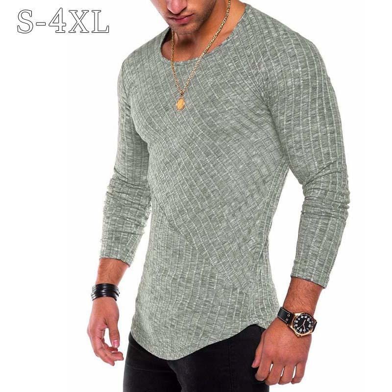 Plus Size S-4XL Slim Fit Sweater Men 2018 Spring Autumn Thin O-Neck Knitted Pullover Men Casual Solid Mens Sweaters Pull Homme-Blue-S-JadeMoghul Inc.
