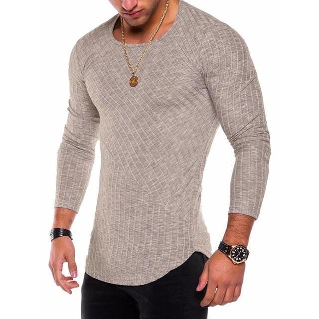 Plus Size S-4XL Slim Fit Sweater Men 2018 Spring Autumn Thin O-Neck Knitted Pullover Men Casual Solid Mens Sweaters Pull Homme-Khaki-S-JadeMoghul Inc.