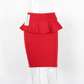 Plus Size Women Pencil Skirts Ruffles 2017 Autumn Fashion Korean Casual Ladies Bodycon Skirts Elegant Open Slit Skirts Red Black-Red-XXL-JadeMoghul Inc.