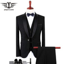Plyesxale Black Suit Men 2018 Slim Fit Groom Wedding Suits For Men Stylish Brand Shawl Collar Formal Business Dress Suits Q128 AExp