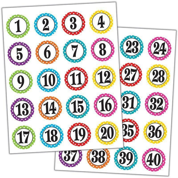 POLKA DOTS NUMBERS STICKERS-Learning Materials-JadeMoghul Inc.