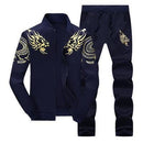 Polo Set Casual For Men / Sporting Suit / Tracksuit Two Pieces Set-Navy Blue-M-JadeMoghul Inc.