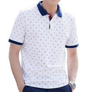 Polo Shirt Men Summer 100% Cotton Printed POLO Shirts Brands Short Sleeve Camisas Polo Stand Collar Male Polo Shirts 3XL,EDA377-White-M-JadeMoghul Inc.