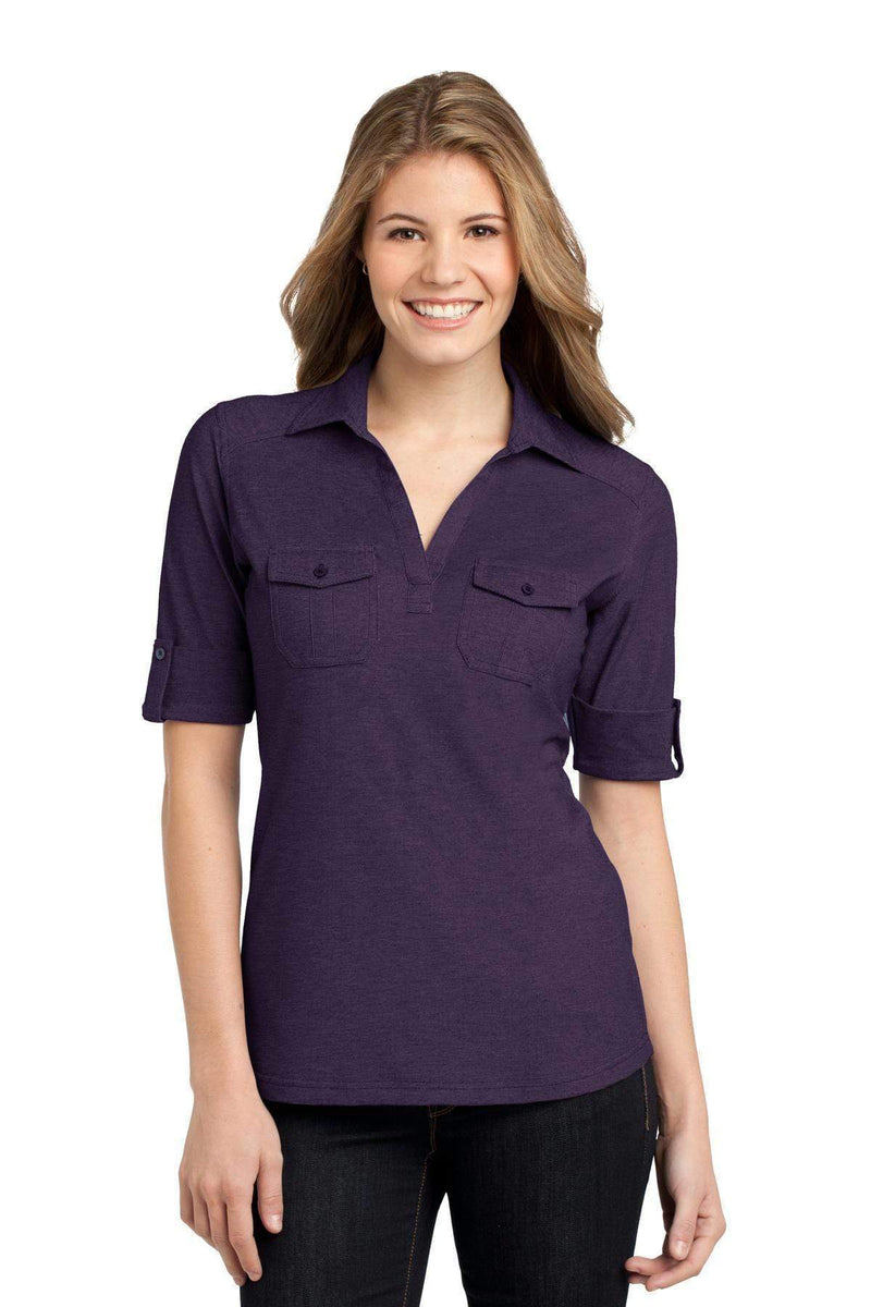 Polos/knits Port Authority Ladies Oxford Pique Double Pocket Polo. L557 Port Authority