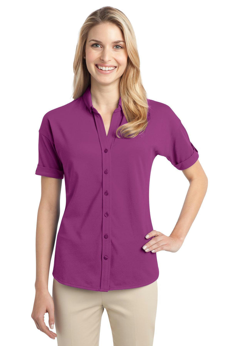 Polos/knits Port Authority Ladies Stretch Pique Button-Front Shirt. L556 Port Authority