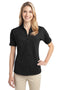 Port Authority Ladies Stretch Pique Button-Front Shirt. L556-Polos/knits-Black-4XL-JadeMoghul Inc.