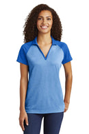 Polos/knits Sport-Tek  Ladies PosiCharge  RacerMesh  Raglan Heather Block Polo. LST641 Sport-Tek