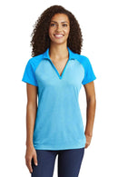 Polos/knits Sport-Tek  Ladies PosiCharge  RacerMesh  Raglan Heather Block Polo. LST641 Sport-Tek