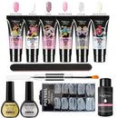 Poly UV Gel Manicure Set Extend Builder Poly Nail Gel Kits Finger Nail Extension LED Acrylic Builder Gel Nail Lamp Crystal Jelly AExp
