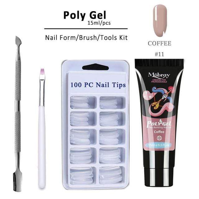 Poly UV Gel Manicure Set Extend Builder Poly Nail Gel Kits Finger Nail Extension LED Acrylic Builder Gel Nail Lamp Crystal Jelly AExp