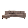 Polyfiber 2 Piece Sectional Set With Nail head Trims In Light Brown-Sectional Sofas-Light Brown-Plywood Solid Pine Wood Fiber-JadeMoghul Inc.